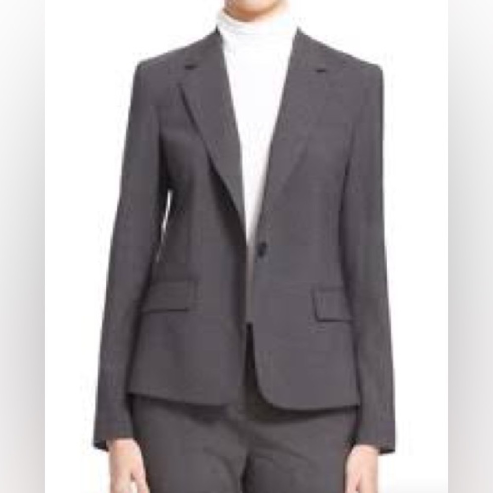 Theory Stretch Wool Gabe Blazer Charcoal Size 4